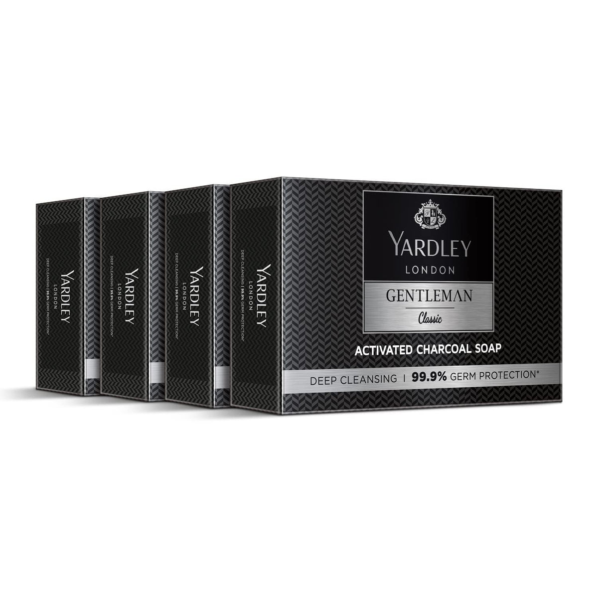 Yardley London Gentleman Classic Activated Charcoal Soap, 100 g (Pack of 4)