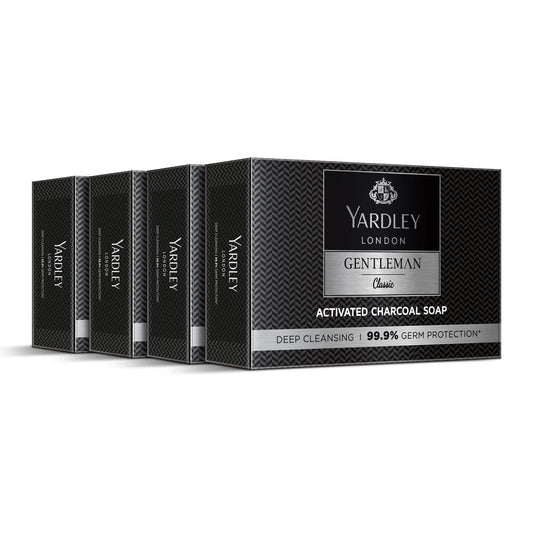 Yardley London Gentleman Classic Activated Charcoal Soap, 100 g (Pack of 4)