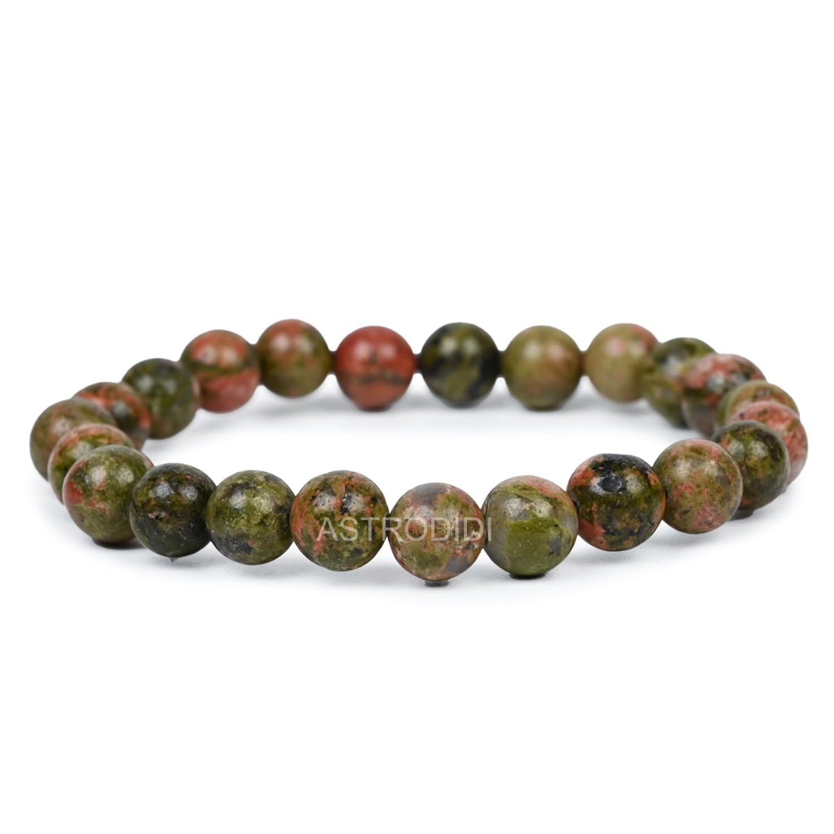 ASTRODIDI Natural Certified Unakite Stone Bracelet for emotional balance, personal growth and physical well-being by harmonizing the heart and mind | Reiki Feng-Shui Healing Crystal Gemstone Bracelet