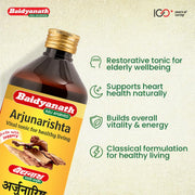 Baidyanath Arjunarista - 450 ml | Ayurvedic Heart & Respiratory Tonic | Herbal Tonic For Healthy Heart, Digestion, And Cardiac Function Support