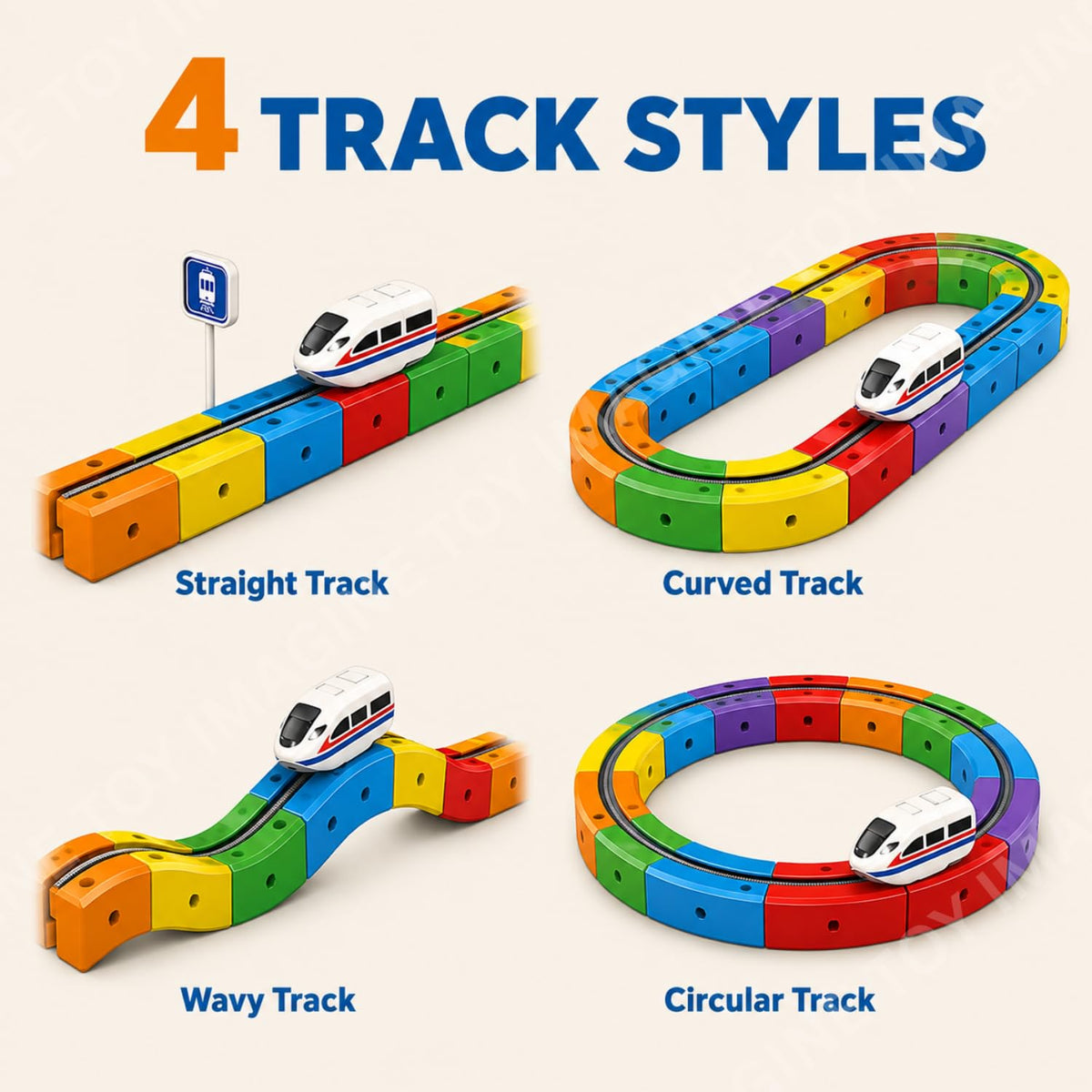 Toy Imagine Electric Train Track Set for Kids (51 Pcs)