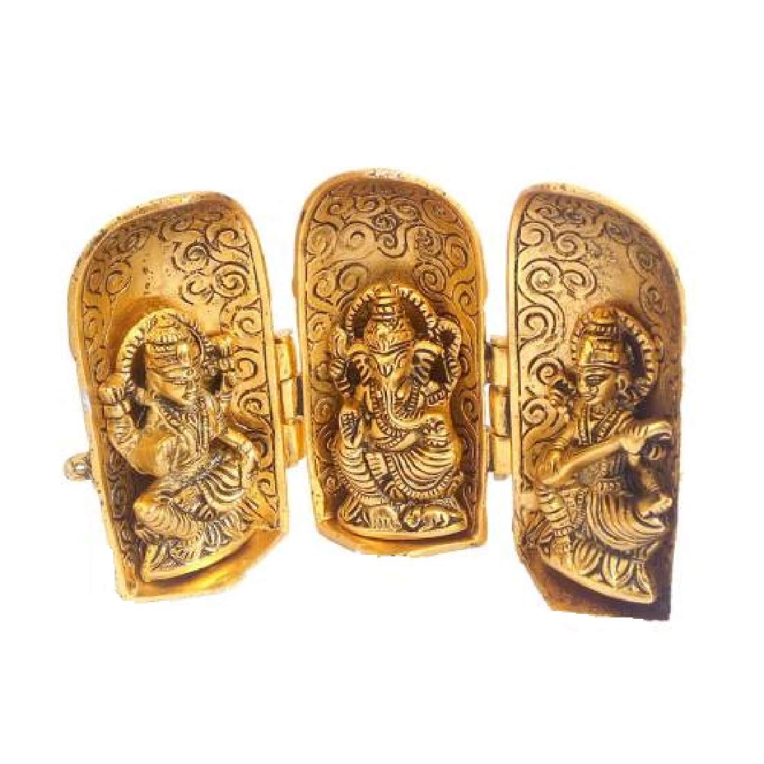ASTRODIDI Metal Laxmi Ganesh Saraswati Murti for Home Temple Puja - Gold Plated Decorative Showpiece Statue for Home Decoration & Gifts
