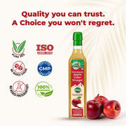 Zandu Himalayan Apple Cider Vinegar with 2X Mother | Scientifically Tested | Raw, Unfiltered, Unpasteurized | Supports Healthy Weight & Digestion | 100% Himalayan Apples | 500ml
