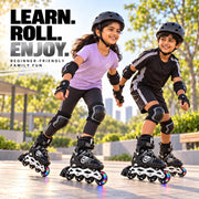 Toy Imagine Adjustable Inline Skates for Kids & Adults, Ages 6-18, Black