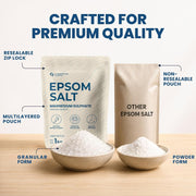 Carbamide Forte Epsom Salt for Foot & Bath 1kg | Magnesium Sulphate Crystals for Relaxing Bath, Foot Soak & Garden Use | Epsom salt for Pain Relief Foot & Muscle Relaxation