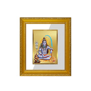 Diviniti Shiva Gold Plated Wall Photo Frame, Table Décor| DG Frame 101 Size 1 and 24K Gold Plated Foil| Religious Photo Frame Idol For Pooja, Gifts Items (13.5 CM X 15.5 CM)