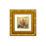 DIVINITI 24K Gold Plated Foil Durga Gold Plated Wall Photo Frame, Table Décor and Religious Photo Frame Idol For Pooja, Gifts Items DG Frame 103 Size 1A (10.8x10.8 CM)