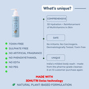 Little Rituals Baby Multi-Vitamin Body & Hair Wash - Tear Free + pH 5.5. Formulated with the best plant botanical - HONEYSUCKLE, BASIL, MANDARIN. Natural, Organic, Dermat tested, SWISS Technology (200ml)