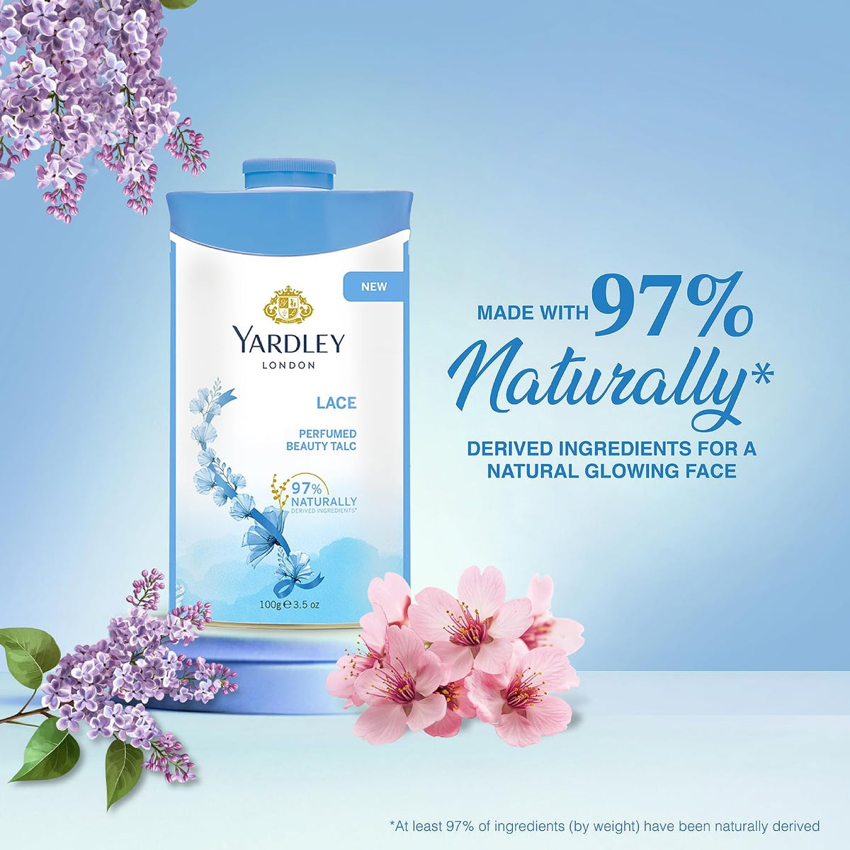 Yardley London Lace Talcum Powder for Women, 100g