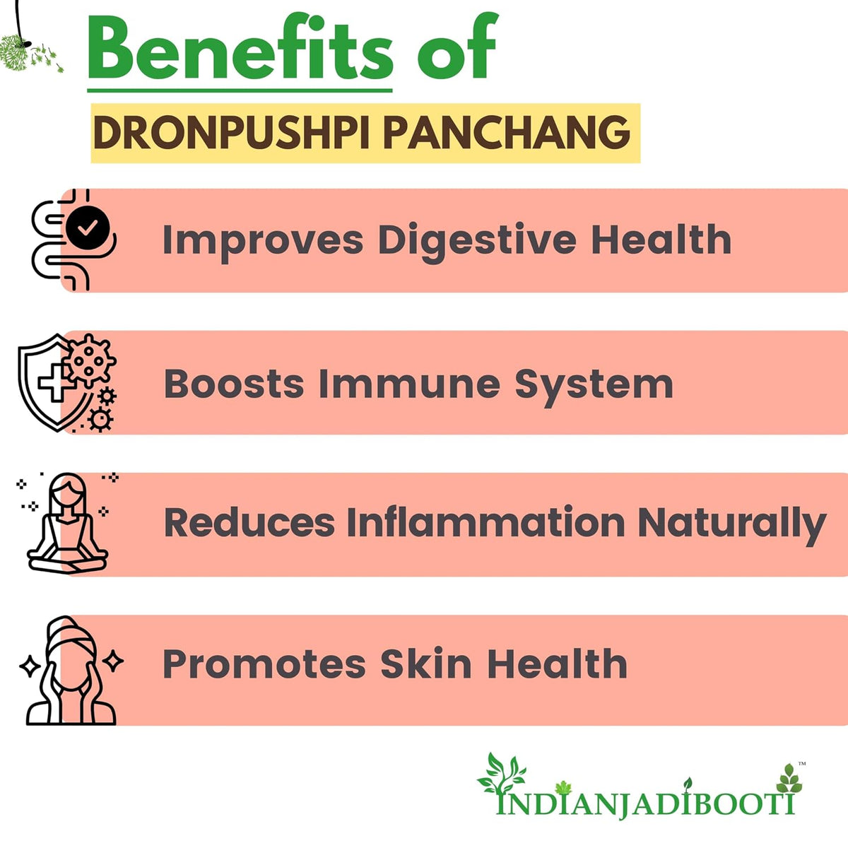 IndianJadiBooti Seeds Dronpushpi Panchang-Dronapushpi Panchang, 3 Packs Of 900 Grams