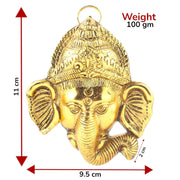 Kridaykraft Multicolour Handmade Decorative Feng Shui Metal Pan Leaf Hanging Metal Ganesh Ji Statue