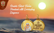 DIVINITI 24K Gold Plated Double-Sided Religious Pendant with Premium Gift Box, Spiritual Locket for Men & Women, Devotional Jewellery for Gifting & Everyday Wear | Sai Baba & Om