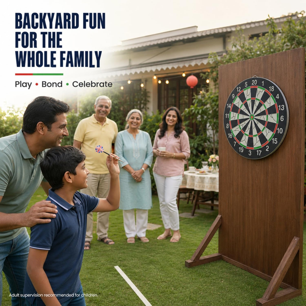 Toy Imagine 18 Inch Double-Sided Dart Board Set with 6 Darts