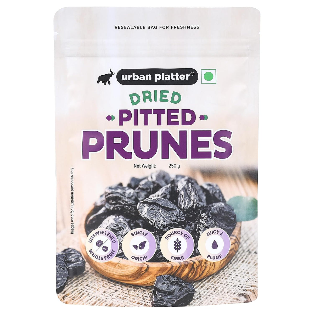 Urban Platter Pitted California Prunes, 250g (Naturally Sweet | Rich in fibre & Antioxidants | Ready-to-Eat Dried Plums)