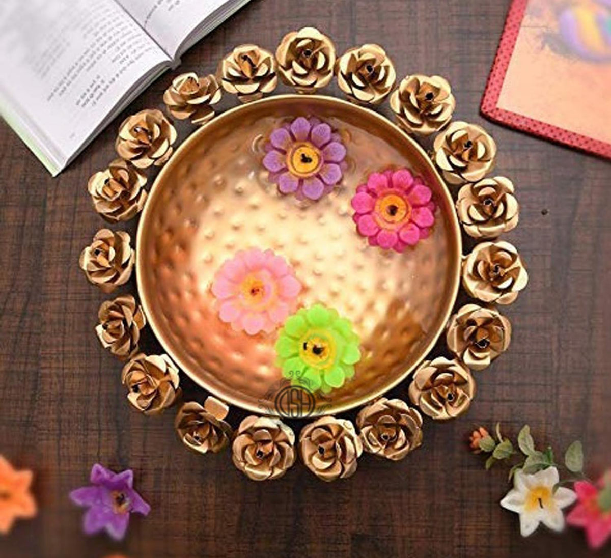DSH Urli Bowl for Floating Candles and Flower for Diwali Home Decoration Table Decor. (Urli -R9)
