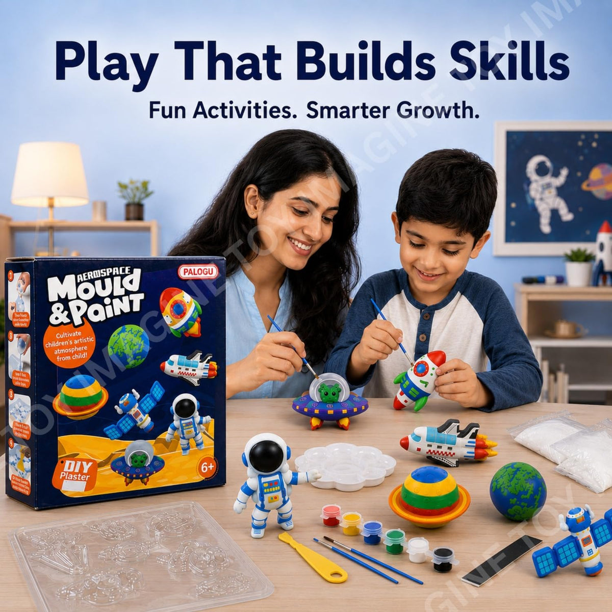 Toy Imagine DIY Space Mould & Paint Craft Kit for Kids Age 6-12 Years