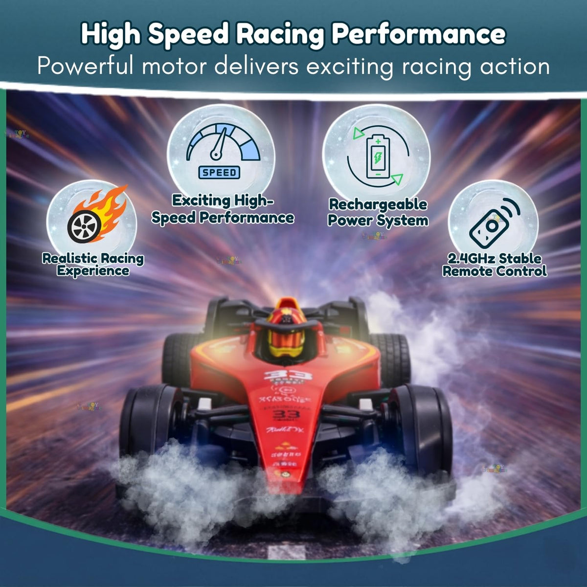 Toy Imagine 1:14 RC F1 Racing Car for Kids, 2.4GHz, Rechargeable