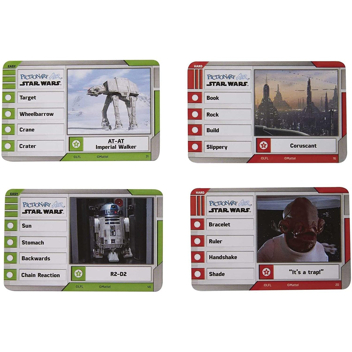 Mattel Games Pictionary Air Star Wars Family Drawing Game for Kids and Adults with R2-D2 Lightpen and Two Levels of Clues, HHM48