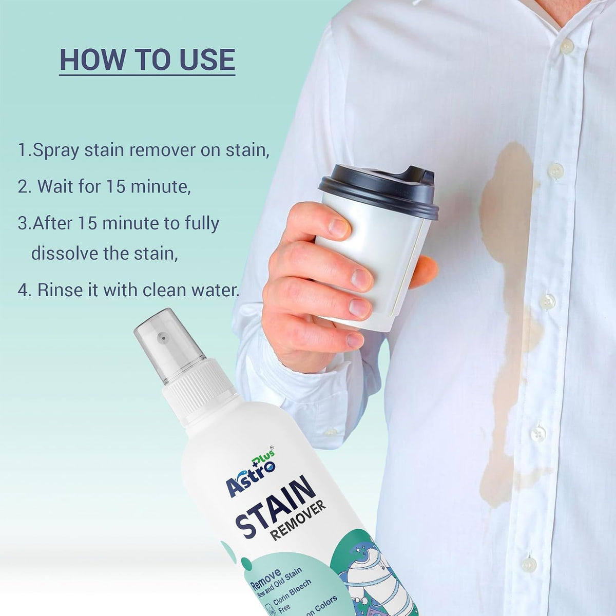 Astro Plus+ 100ml Stain Remover Liquid With Active Enzymes Stain Remover
