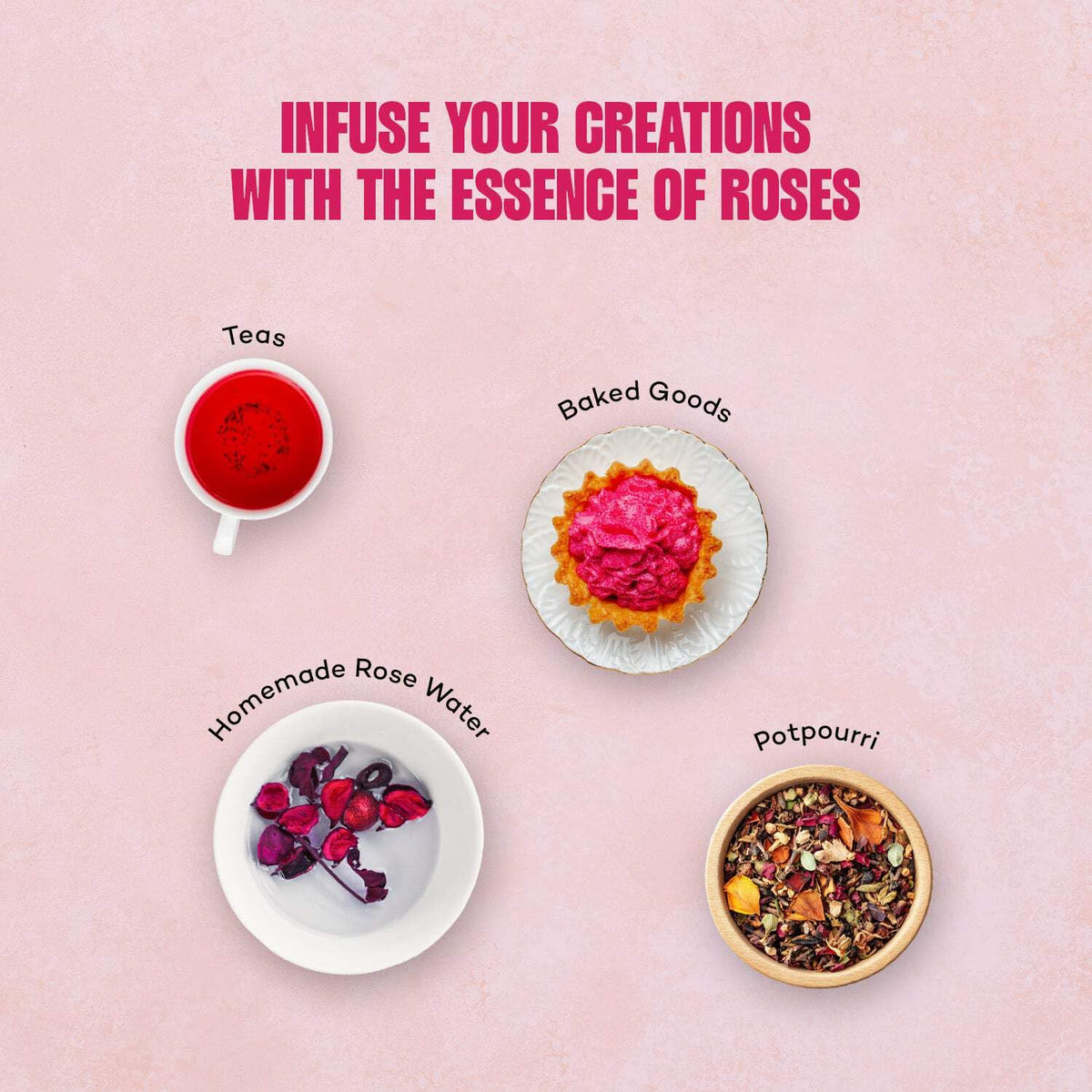 Urban Platter Sun Dried Rose Petals, 100 g