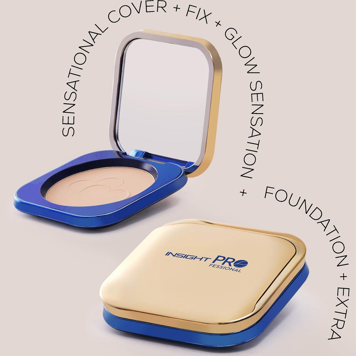 INSIGHT All Day Matte Compact Foundation - (Warm Sand) | Buildable Coverage, Flawless Finish | Lightweight, Long-Lasting Pressed Powder | Oil Control Face Makeup - 11g