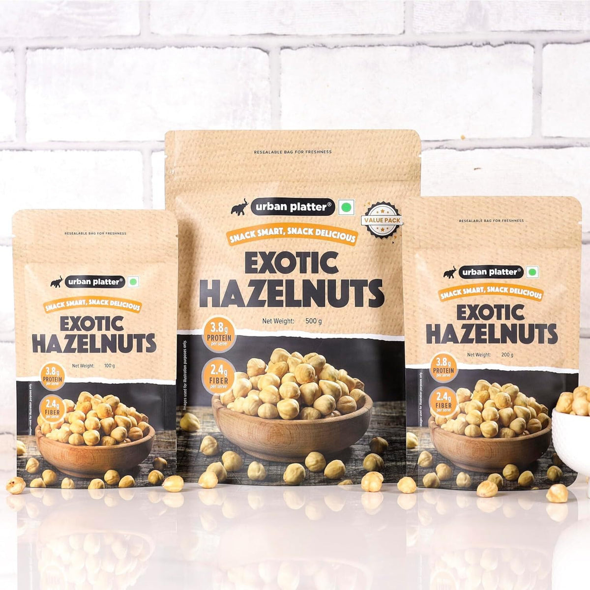 Urban Platter Exotic Hazelnuts, 200g, (Protein & Fiber Rich, For Confectionery, Baking, Nut Pastes & Dessert)