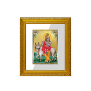 Diviniti Krishna Gold Plated Wall Photo Frame, Table Décor| DG Frame 101 Size 1 and 24K Gold Plated Foil| Religious Photo Frame Idol For Pooja, Gifts Items (13.5 CM X 15.5 CM)