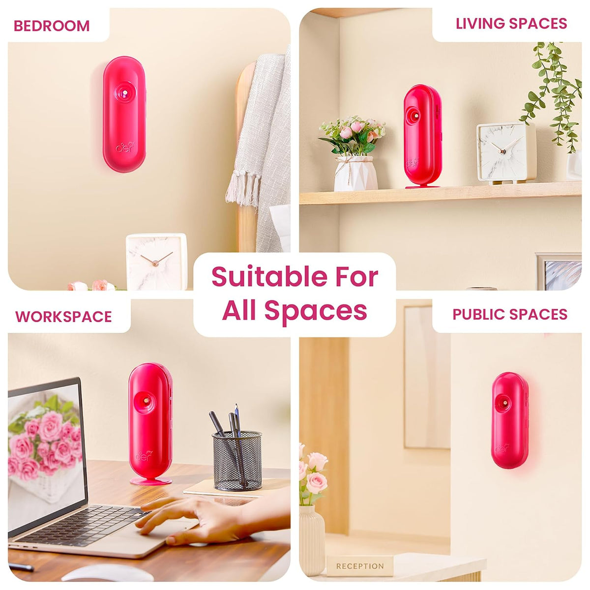 Godrej aer Matic Kit (Machine + 1 Refill) - Automatic Room Fresheners with Flexi Control Spray | Petal Crush Pink | 2000 Sprays Guaranteed | Lasts up to 60 days (210ml)