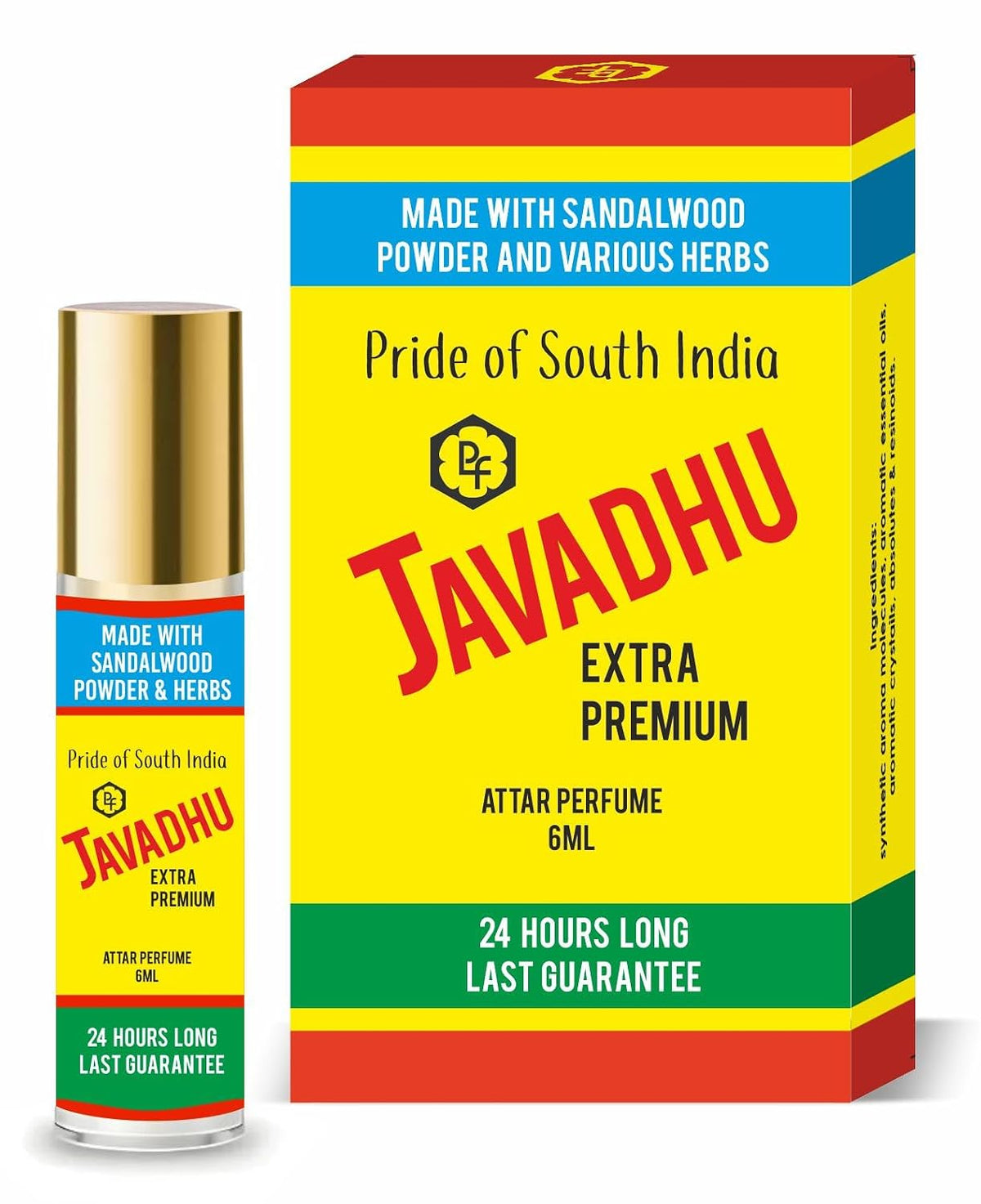 Parag Fragrances Alcohol Free & Long Lasting Attar Perfume Roll-On 6ml (Javadhu)