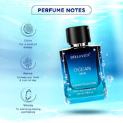 Bella Vita Luxury Fire and Ice | CEO Men Intense & OCEAN | Long Lasting Perfume for Man | 2x 100ml | Citrus, Woody and Musky Premium Fragrance Scent