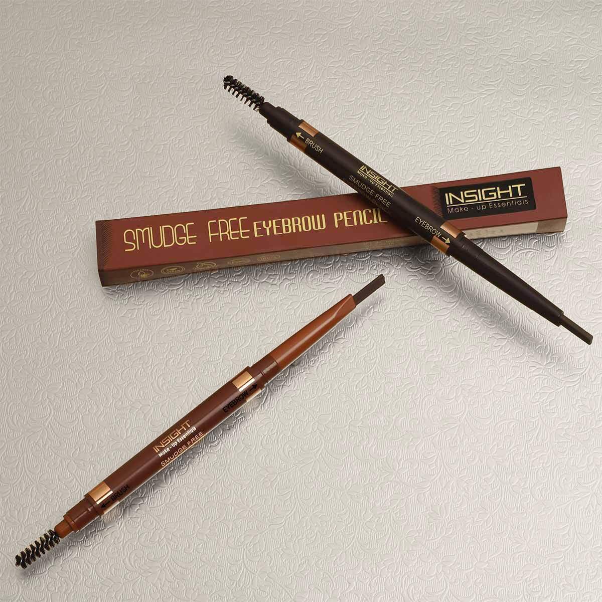 INSIGHT Smudge Free Eyebrow Pencil with Spoolie | Matte Finish | Long Lasting & Waterproof | For Indian Skin Tones | 0.5gm | Shade: Brown