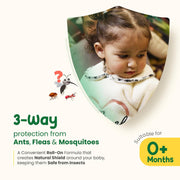 Mother Sparsh Natural Mosquito Repellent Fabric Roll-on for Babies, 3-Way Protection from Mosquitoes, Fleas and Ants (12ml, Pack of 2)