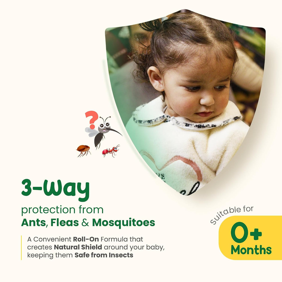Mother Sparsh Natural Mosquito Repellent Fabric Roll-on for Babies, 3-Way Protection from Mosquitoes, Fleas and Ants (12ml, Pack of 2)