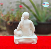 SHINDE EXPORTS Shirdi Saibaba Big Size dwarkamai Marble Idol for Pooja Room Statue for Home Worship Baba 6.5 inches murti