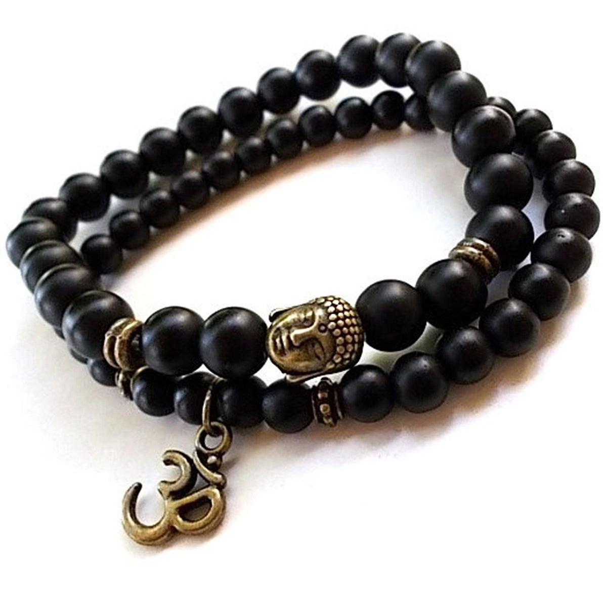 Shining Diva Fashion Yoga & Meditation Om Charm Buddha Reiki Beads Stylish Bracelet for Men Boys Women Girls Unisex (9377b)
