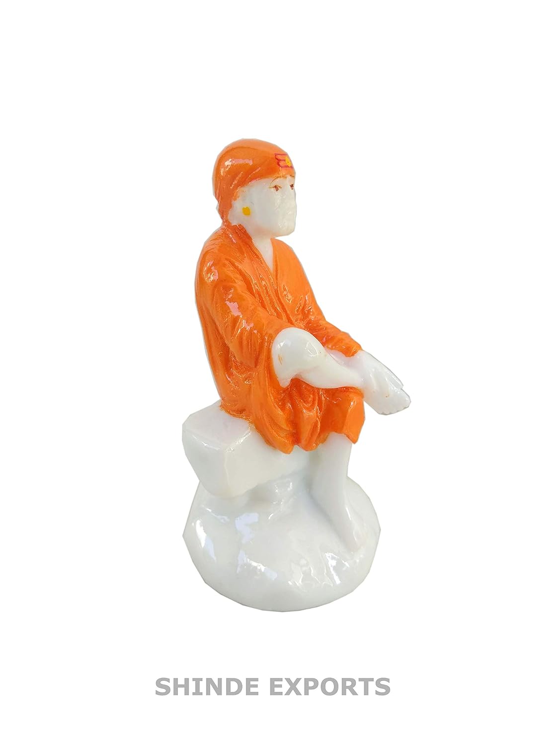 SHINDE EXPORTS Lord Saibaba Marble Idol for car Dashboard and Gifting (3.5 inches)