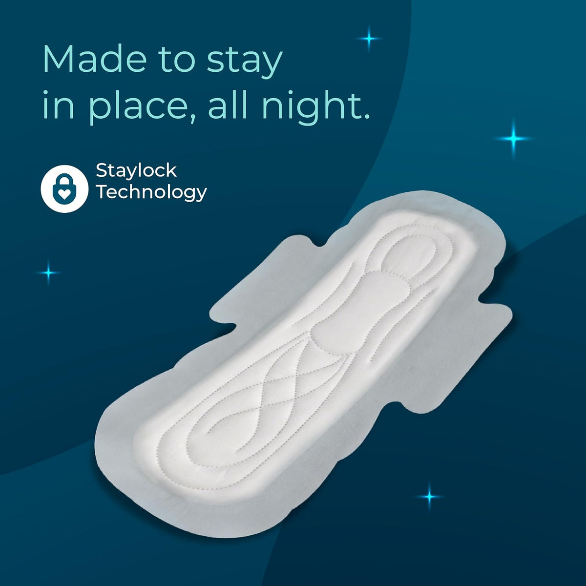 Nua MyWave Night XXL Sanitary Pads for Women | Heavy Flow Period Pads | Super Soft, Rash-Free, Leak-Proof | Super Absorbent | Pack of 28 | Individually Wrapped | 320 mm