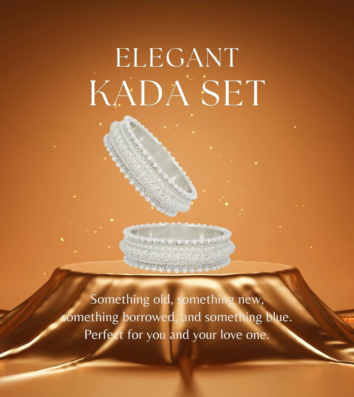 NMII Alloy Metal Bangles Kada Set For Girls and Women Studded Pearls and Zircon Stone | Metal Bangles | Pearls Bangle | Women's Bangles | (Pack of 2)