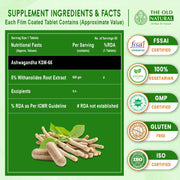 The Old Natural KSM-66 Ashwagandha 600 mg Veg Capsules | Extra Strength Natural Formulation | Support strength & energy | Withania Somnifera Extract - 60 Vegetarian Capsules
