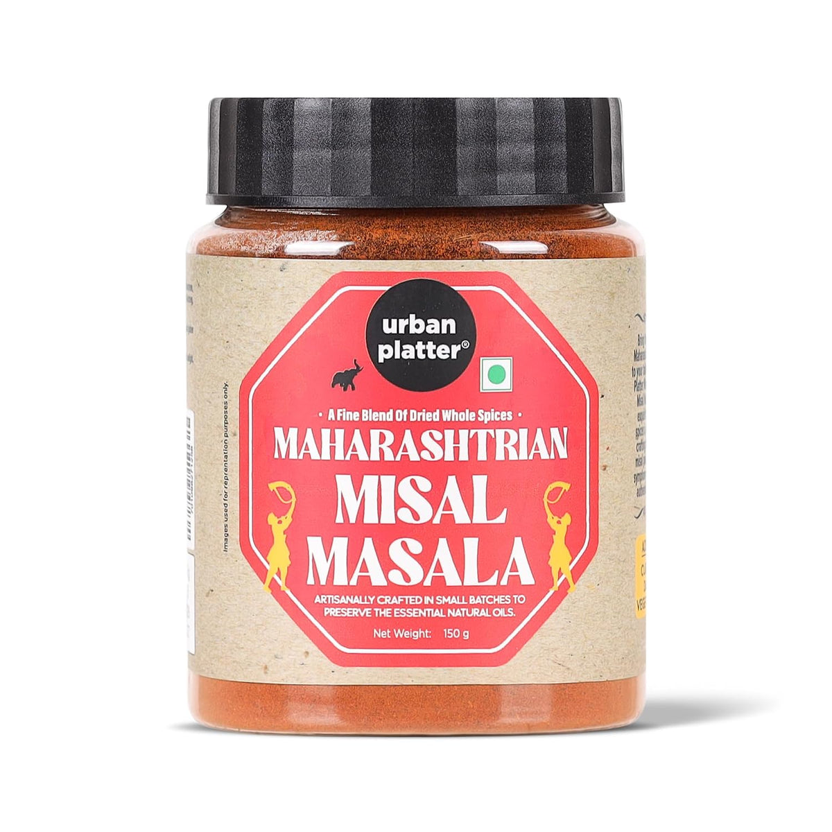 Urban Platter Maharashtrian Misal Masala, 150g (Signature Kolhapuri Misal Blend | Fiery & Hearty Taste | Onion & Garlic-free | Additive & Preservative-free)