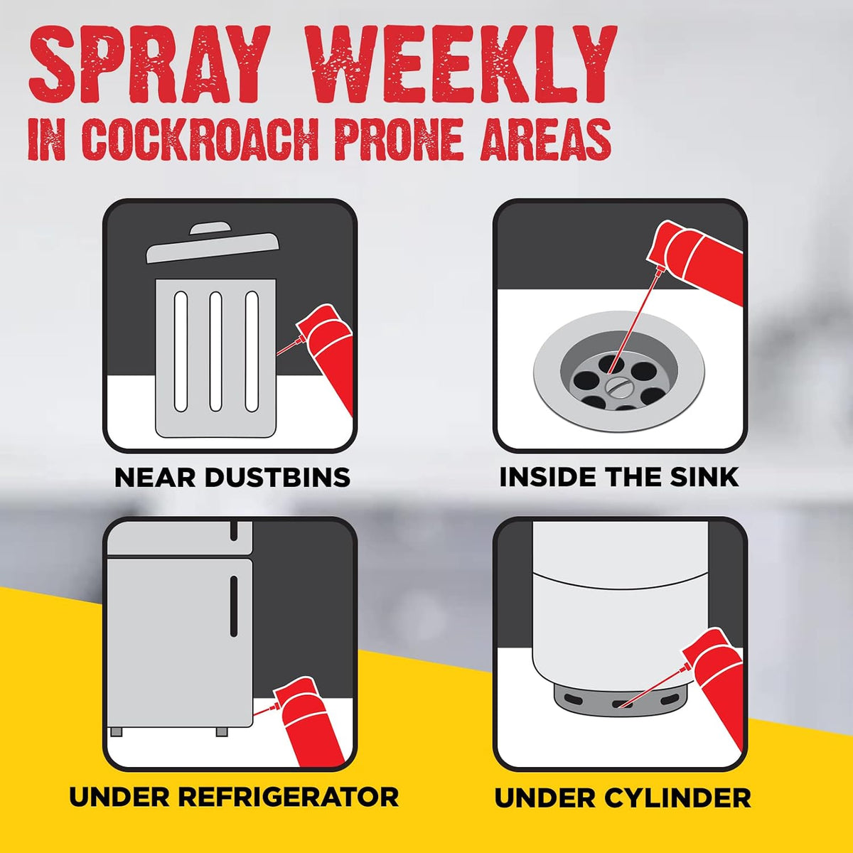 HIT Crawling Insect Killer – Cockroach Killer Spray (400ml) | Instant Kill | Deep-Reach Nozzle | Fresh Fragrance (Pack of 2)