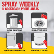 HIT Crawling Insect Killer – Cockroach Killer Spray (400ml) | Instant Kill | Deep-Reach Nozzle | Fresh Fragrance (Pack of 2)