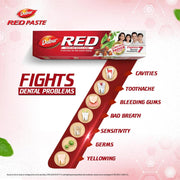 Dabur Red Toothpaste - 350g (175g x2) Family Pack with Toothbrush | Fluoride Free| Helps in Bad Breath Treatment, Cavity Protection, Plaque Removal | For Whole Mouth Health| Power of 13 Potent Ayurvedic Herbs