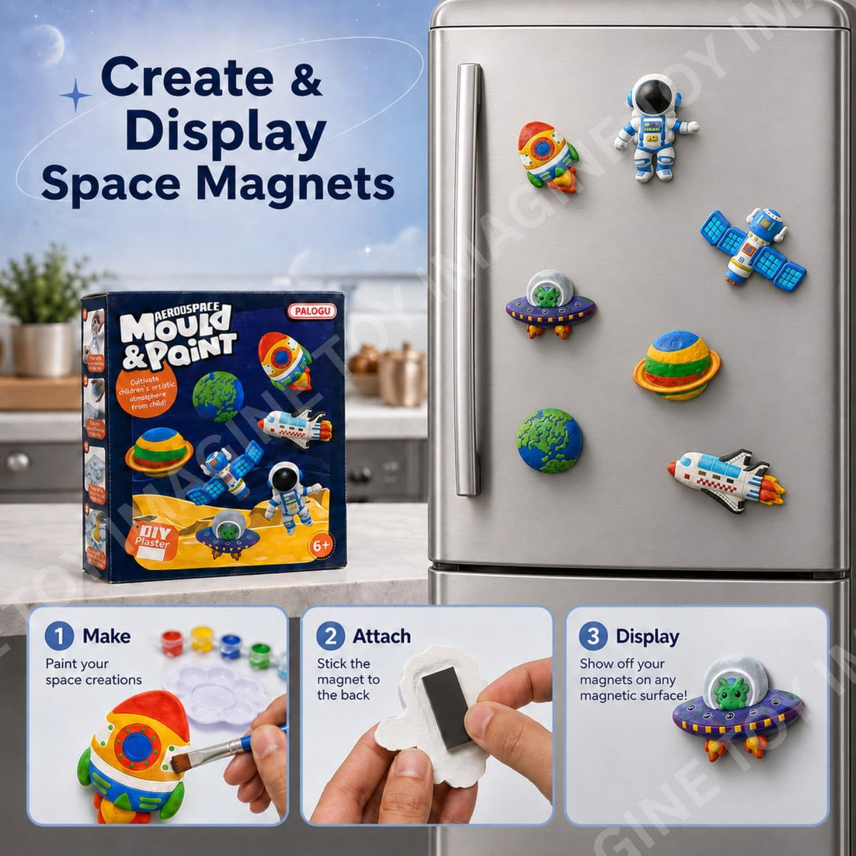 Toy Imagine DIY Space Mould & Paint Craft Kit for Kids Age 6-12 Years