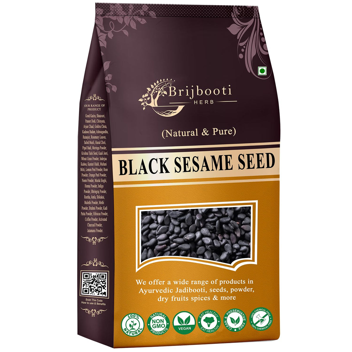 Brijbooti Black Sesame Seeds 400 Gram | Kaale Til | Till Black | kale till seeds for eating