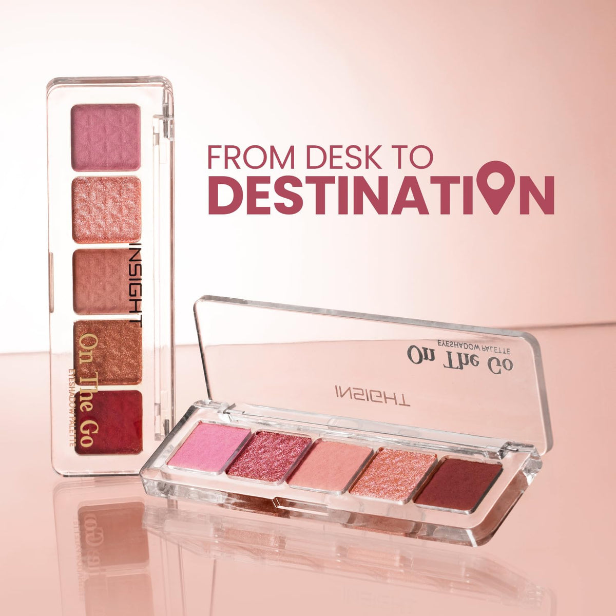 INSIGHT On The Go Eyeshadow Palette - Rosaline | Highly Pigmented | Silky Smooth | Crease-Free Blending | Shimmer & Matte Shades | Travel-Friendly (10g)