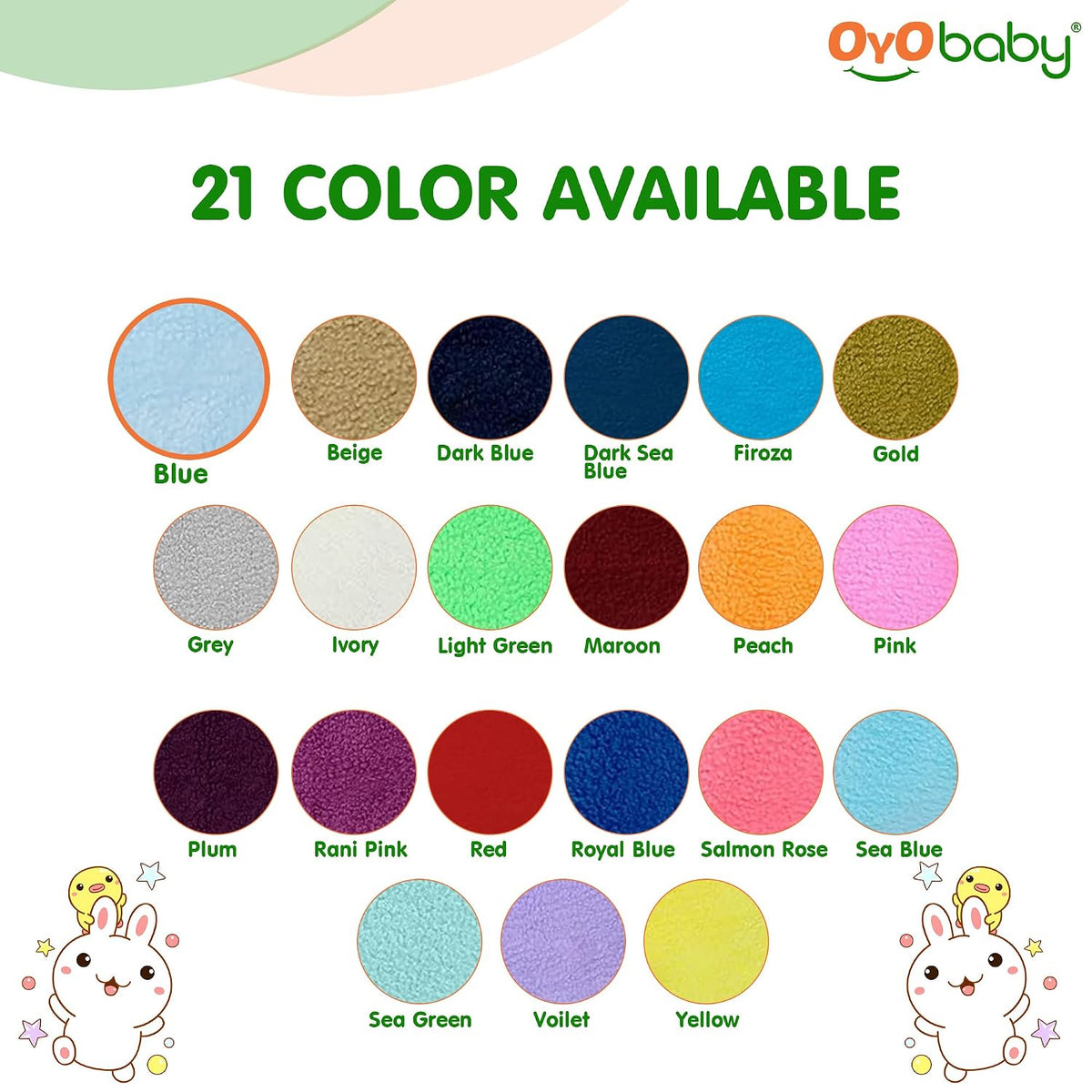 Premium Hypoallergenic Quick Dry Waterproof Reusable Mat/Underpad/Absorbent Sheets/Mattress Protector/Crib Sheets (Size: 100cm x 70cm) / (39"x28") Blue, Medium by OYO BABY