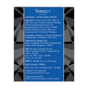 Yardley London Elegance After Shave Lotion with Aloe Vera| Daily Use After Shave Lotion for Men| For Protected & Good Looking Skin| 100ml