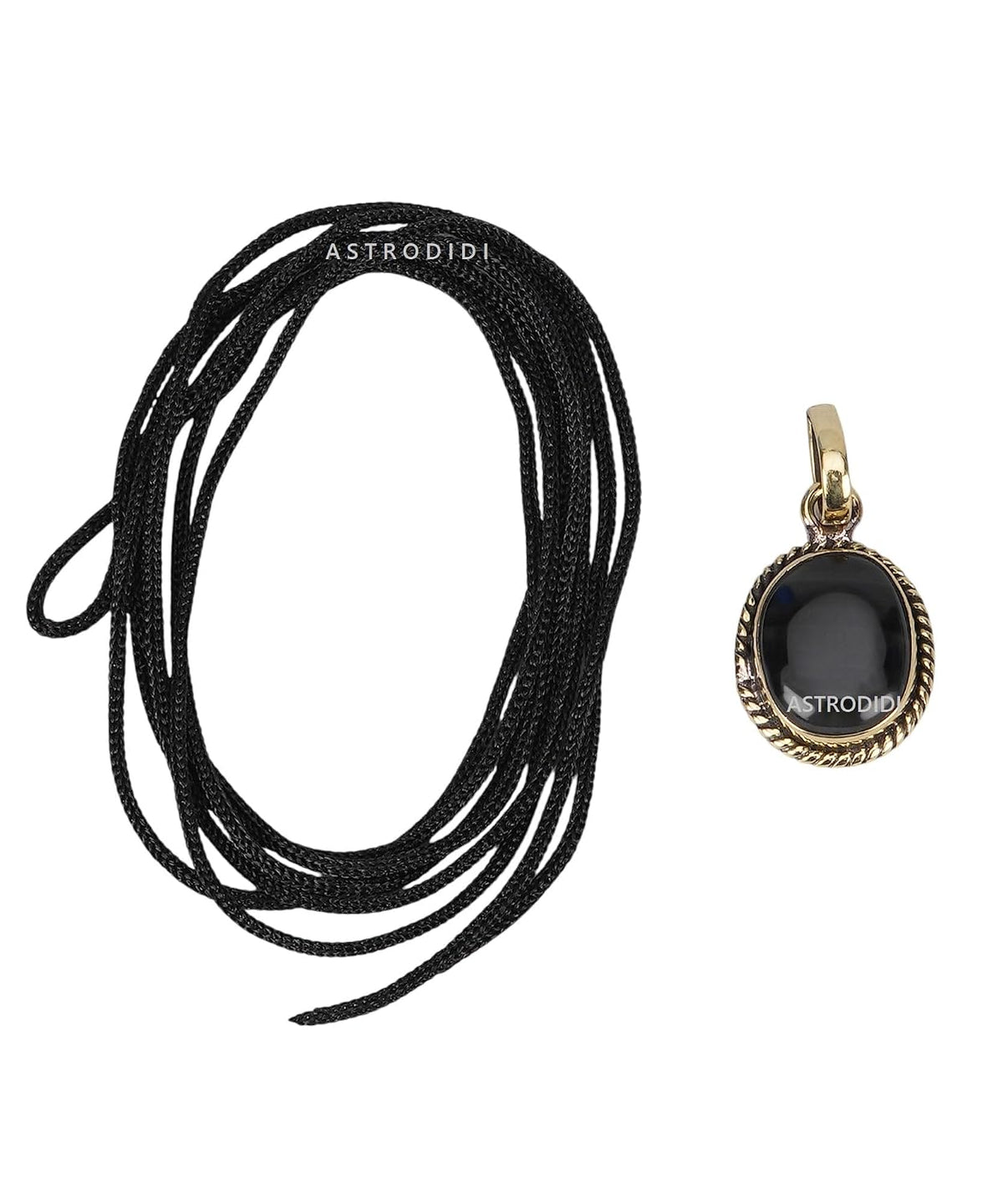 ASTRODIDI Black Sulemani Hakik Stone Pendant in Panchdhatu with Lab Certificate for Men and Women Also Known as Aqeeq, Black Akik, Kala Haqiq Agate Gemstone