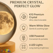 Toy Imagine 3D Crystal Ball Night Lamp, Moon & Galaxy Theme Bedroom Décor Light, Acrylic Sphere Decorative Small Lamp for Kids, Women & Gift Ideas, 24 Designs Assorted